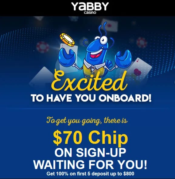 Offerte e bonus Yabby Casino email