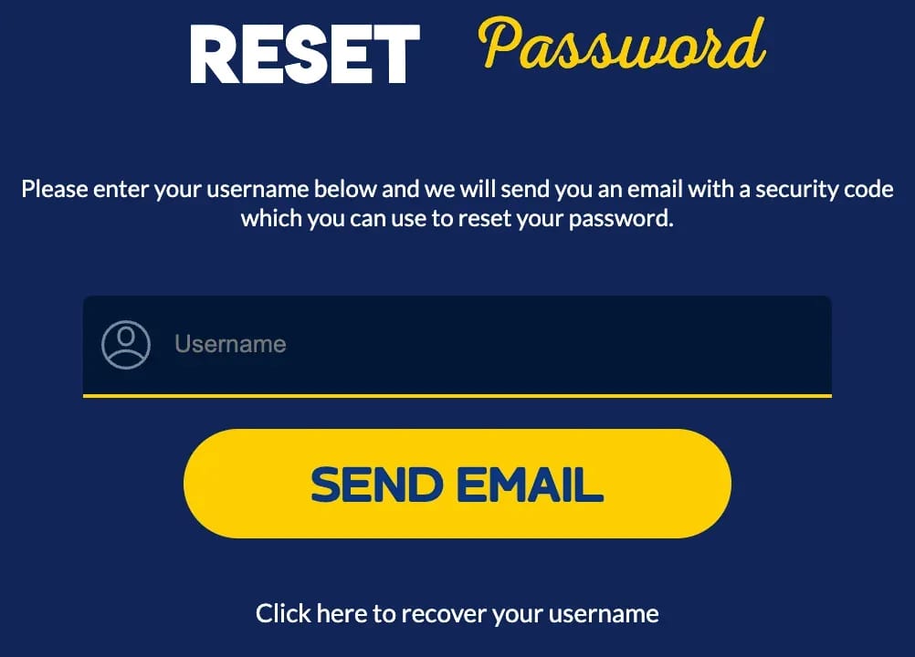 Password dimenticata Yabby Casino